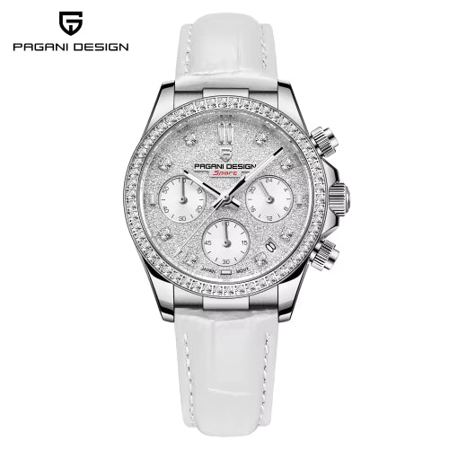 PAGANI DESIGN 1730 – Luxury Women's Quartz Chronograph Watch, Waterproof Dress Wristwatch with Original VD55 Movement