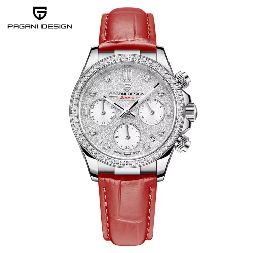 PAGANI DESIGN 1730 – Luxury Women's Quartz Chronograph Watch, Waterproof Dress Wristwatch with Original VD55 Movement