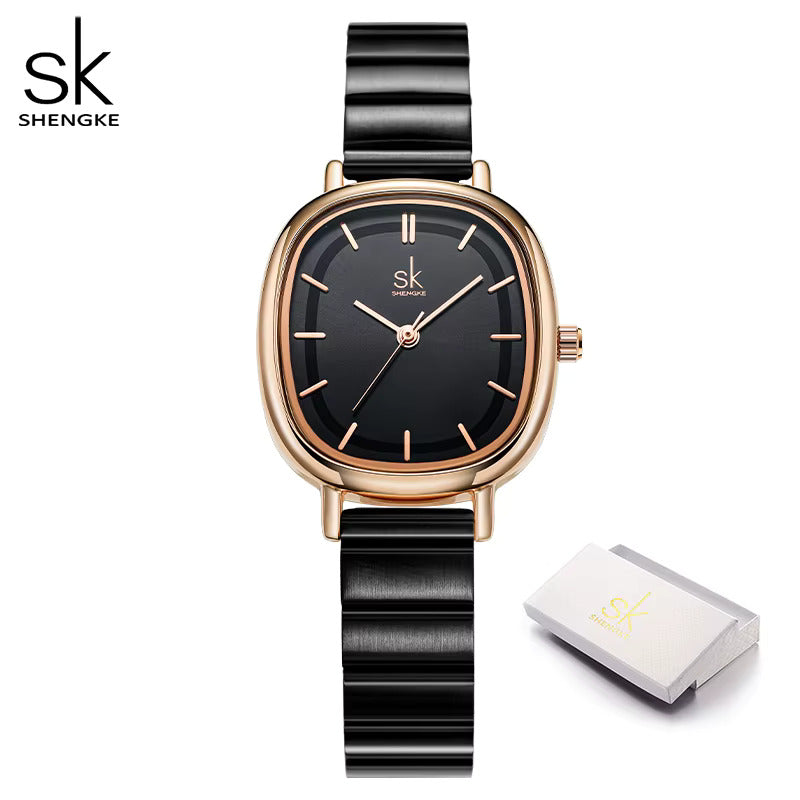 Shengke Women’s Fashion Square Watch –  Steel Quartz Bracelet Eloisa