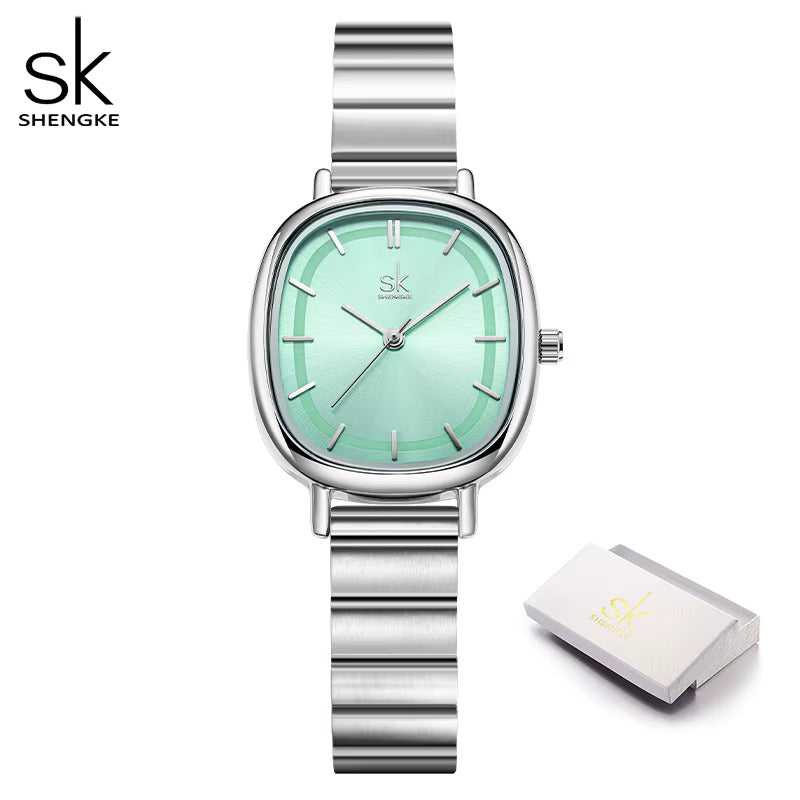 Shengke Women’s Fashion Square Watch –  Steel Quartz Bracelet Eloisa