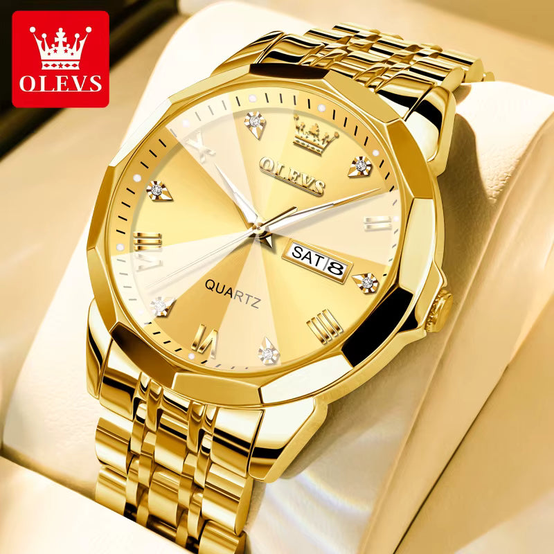 OLEVS 9931 Luxury Men’s Quartz Watch – Waterproof, Luminous, Calendar, Stainless Steel Business Style