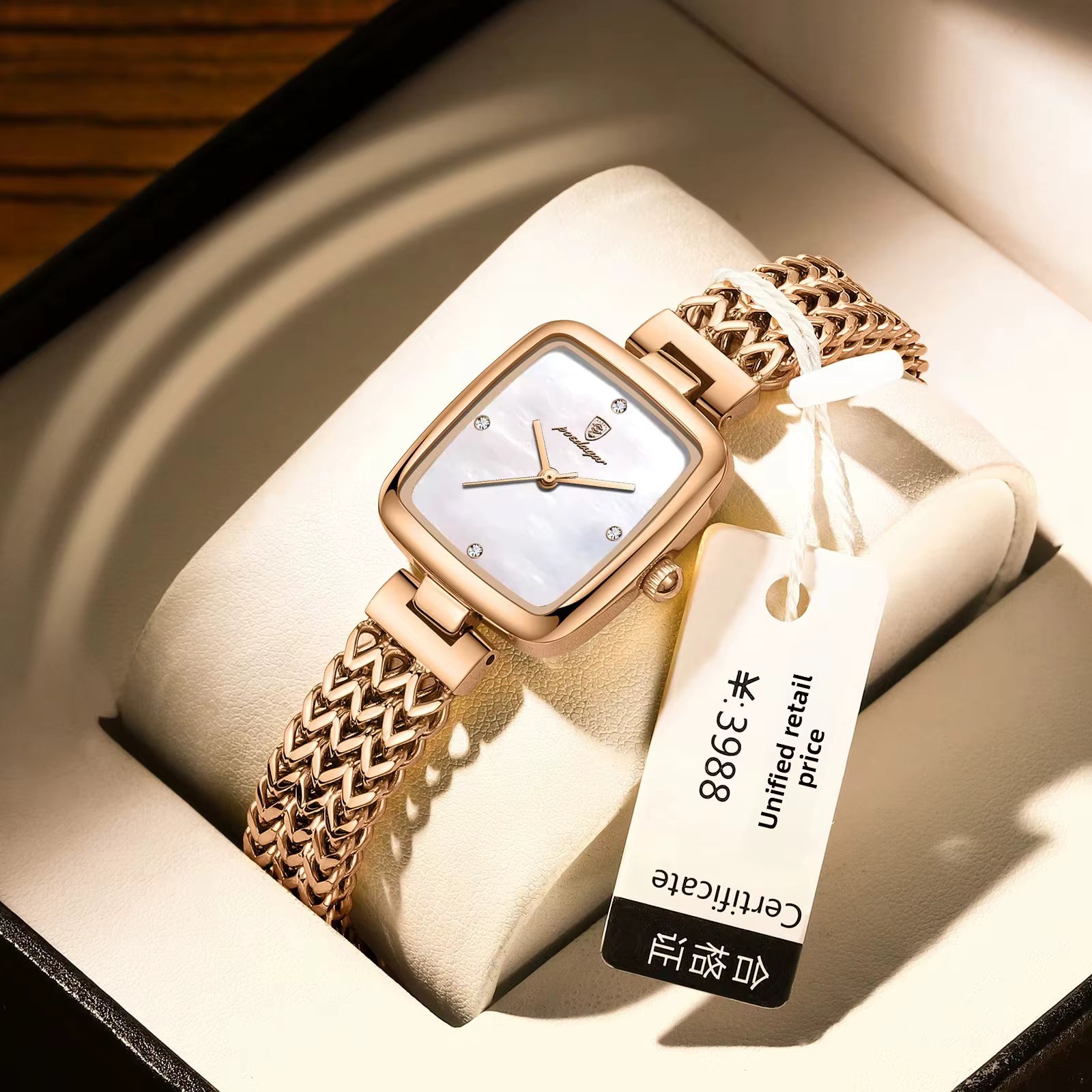 POEDAGAR 768 Women’s Luxury Quartz Watch – Elegant Stainless Steel, Diamond Dress Design