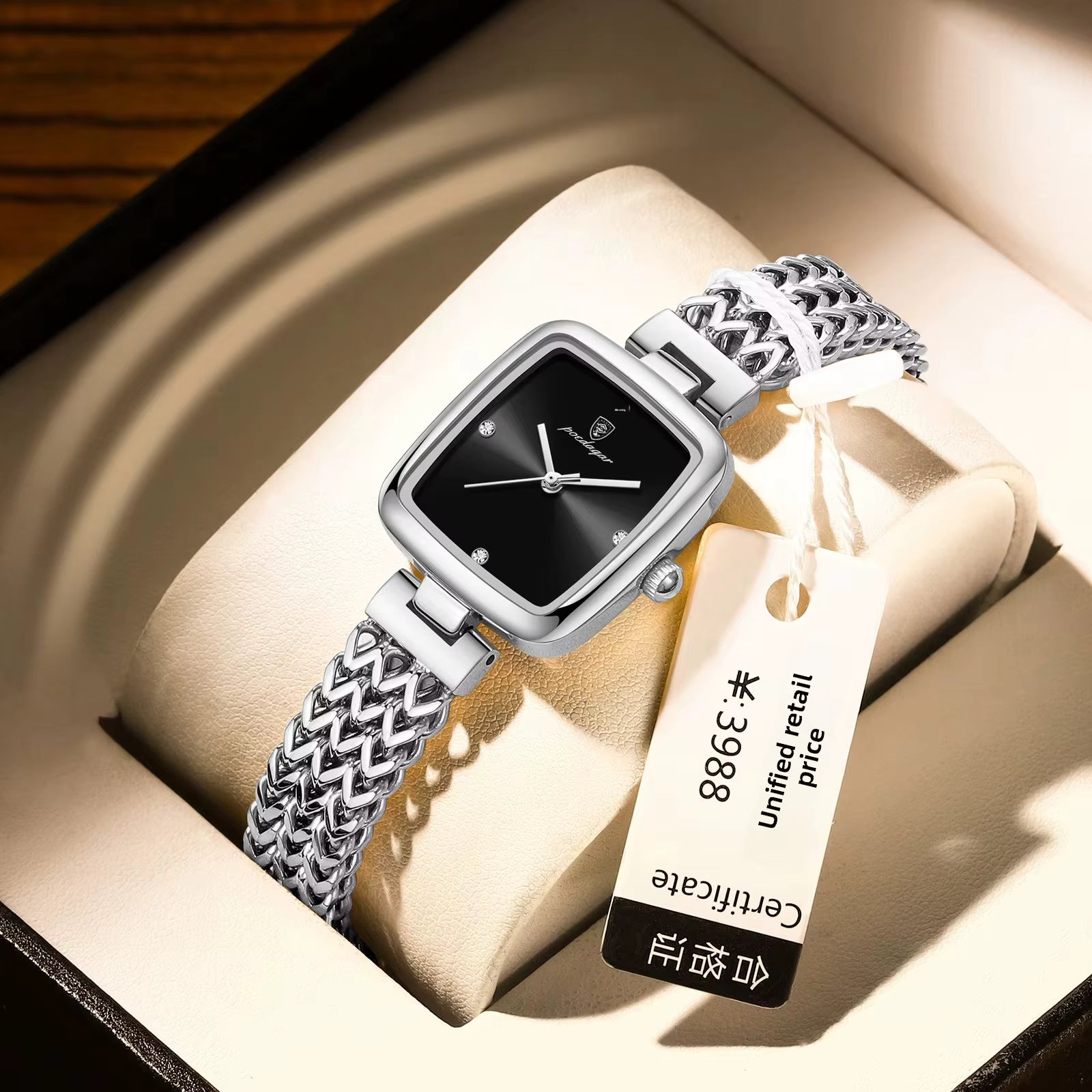 POEDAGAR 768 Women’s Luxury Quartz Watch – Elegant Stainless Steel, Diamond Dress Design