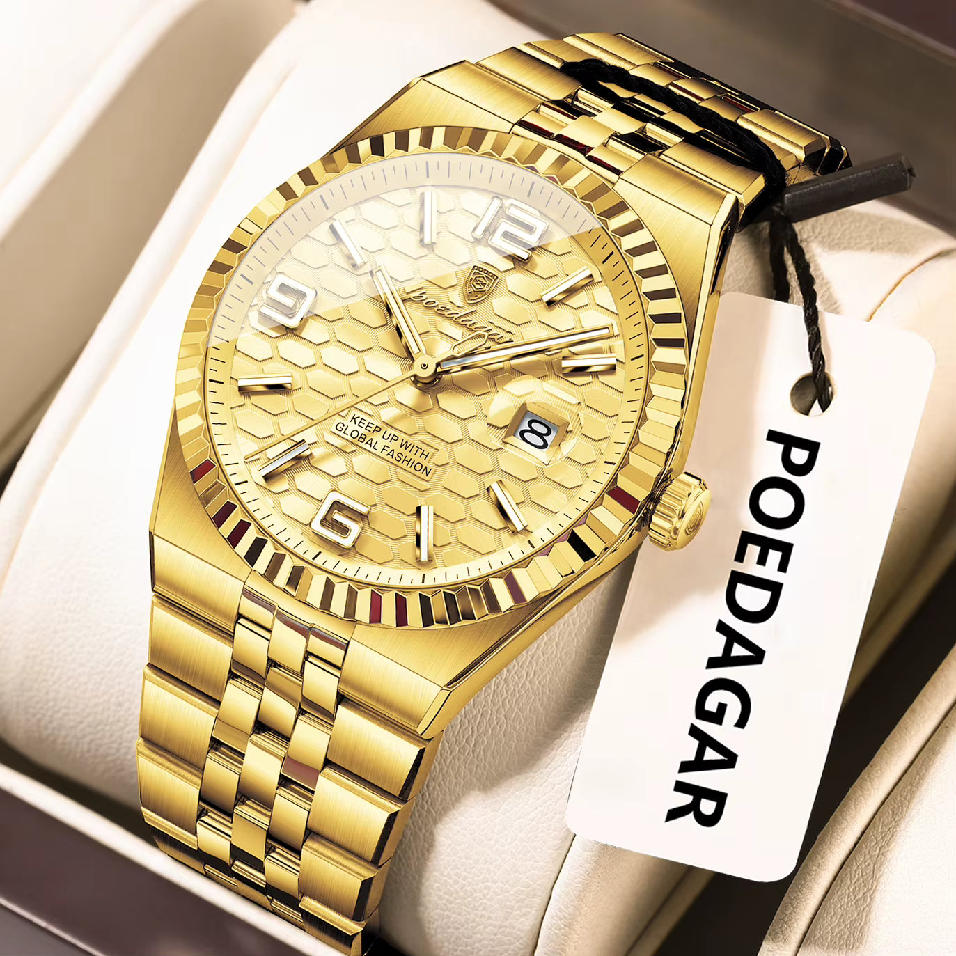 Poedagar 839 Men’s Watch – Luxury Stainless Steel Quartz