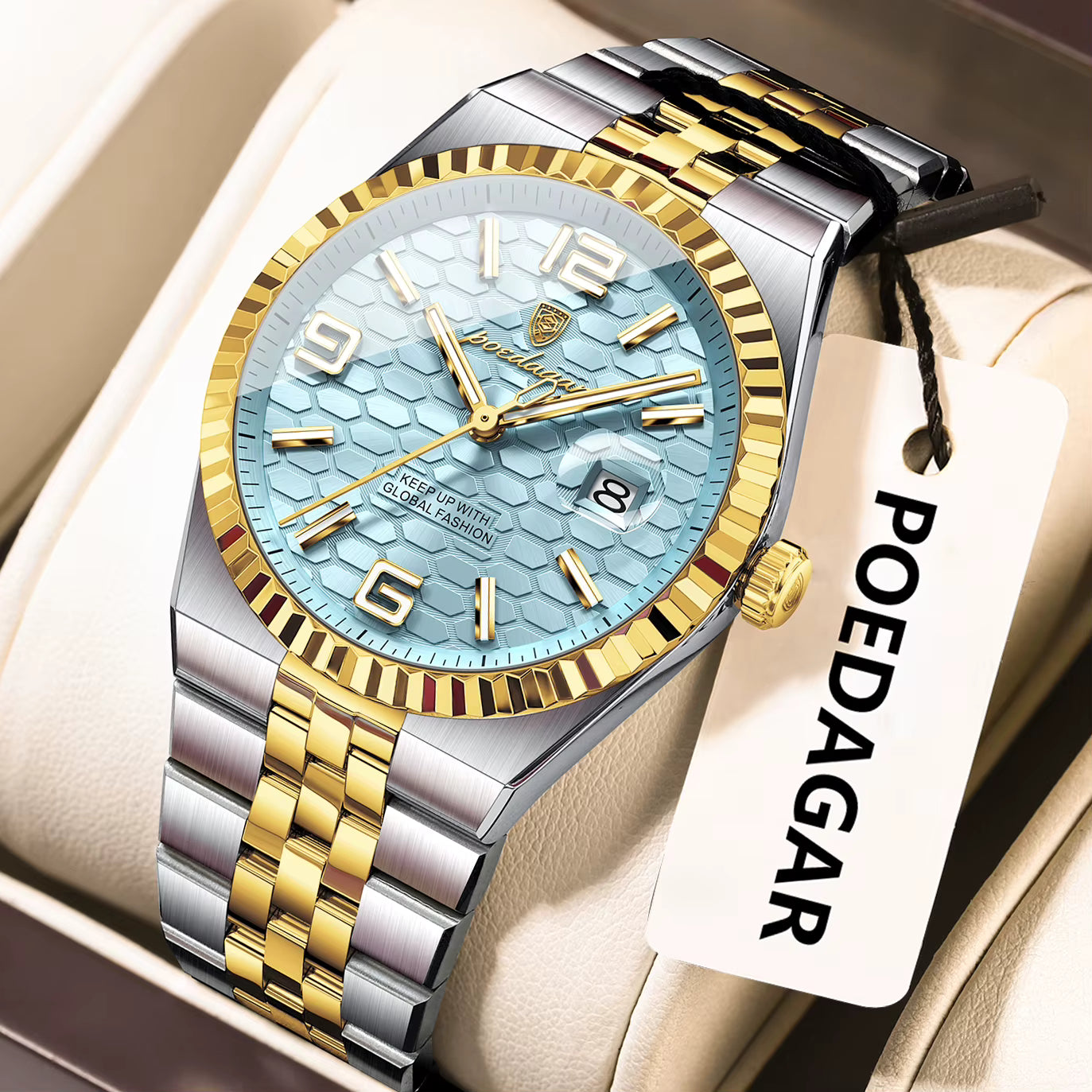 Poedagar 839 Men’s Watch – Luxury Stainless Steel Quartz