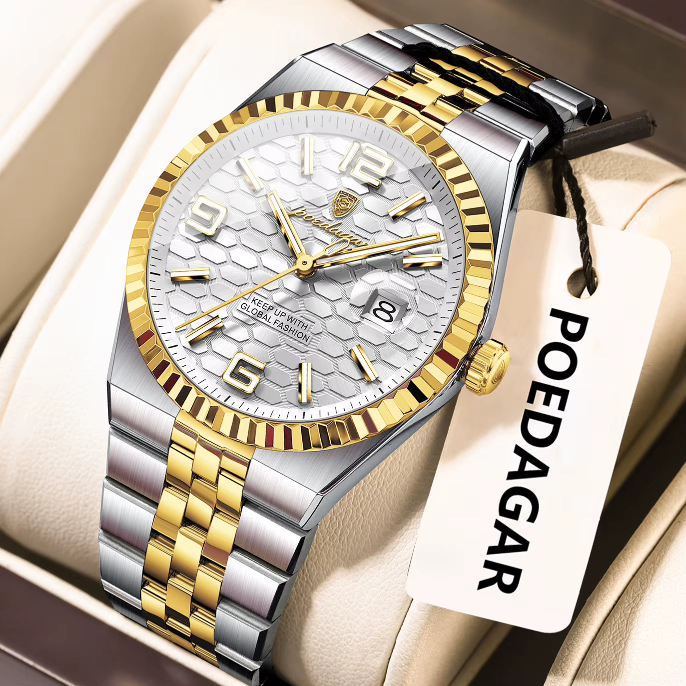 Poedagar 839 Men’s Watch – Luxury Stainless Steel Quartz