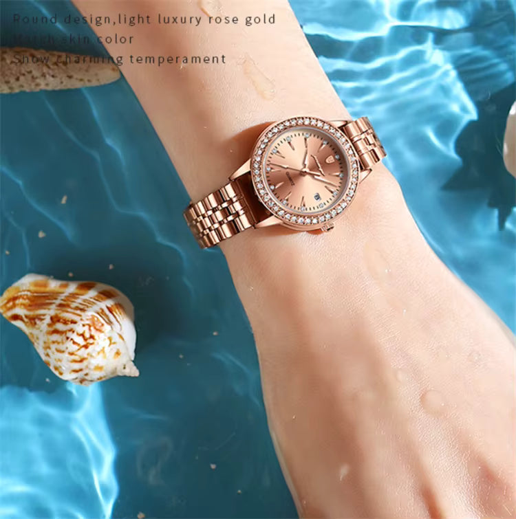 POEDAGAR 366 Women’s Quartz Watch – Waterproof Stainless Steel Strap Luxury Wristwatch