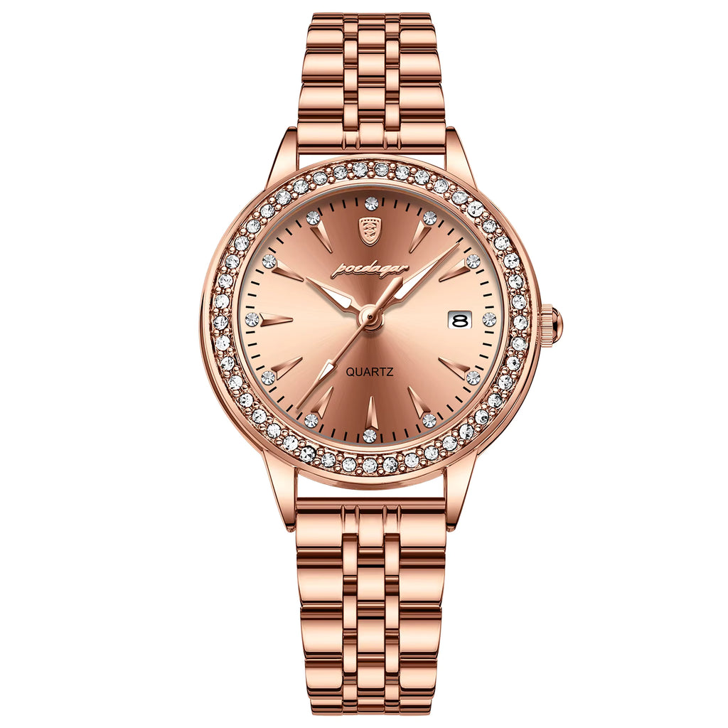 POEDAGAR 366 Women’s Quartz Watch – Waterproof Stainless Steel Strap Luxury Wristwatch