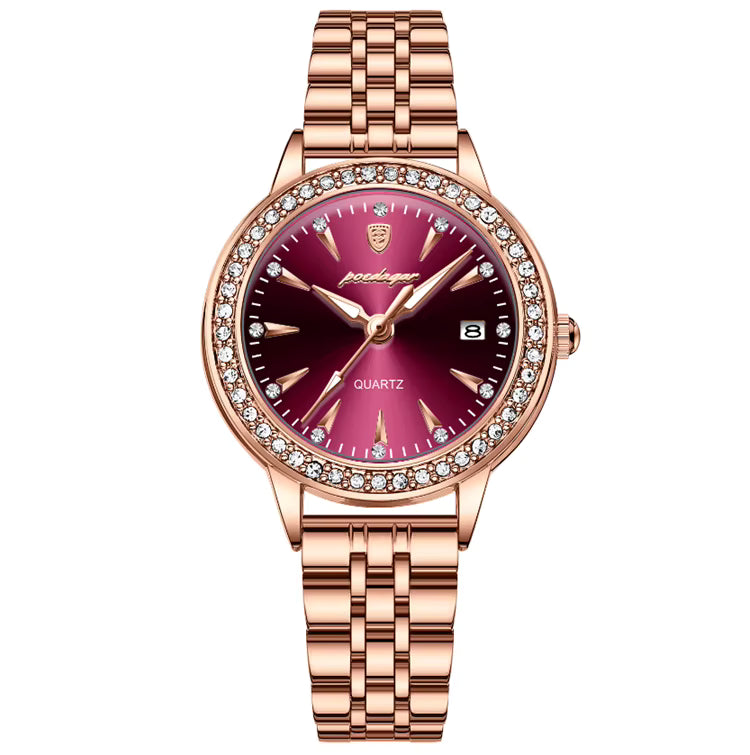 POEDAGAR 366 Women’s Quartz Watch – Waterproof Stainless Steel Strap Luxury Wristwatch