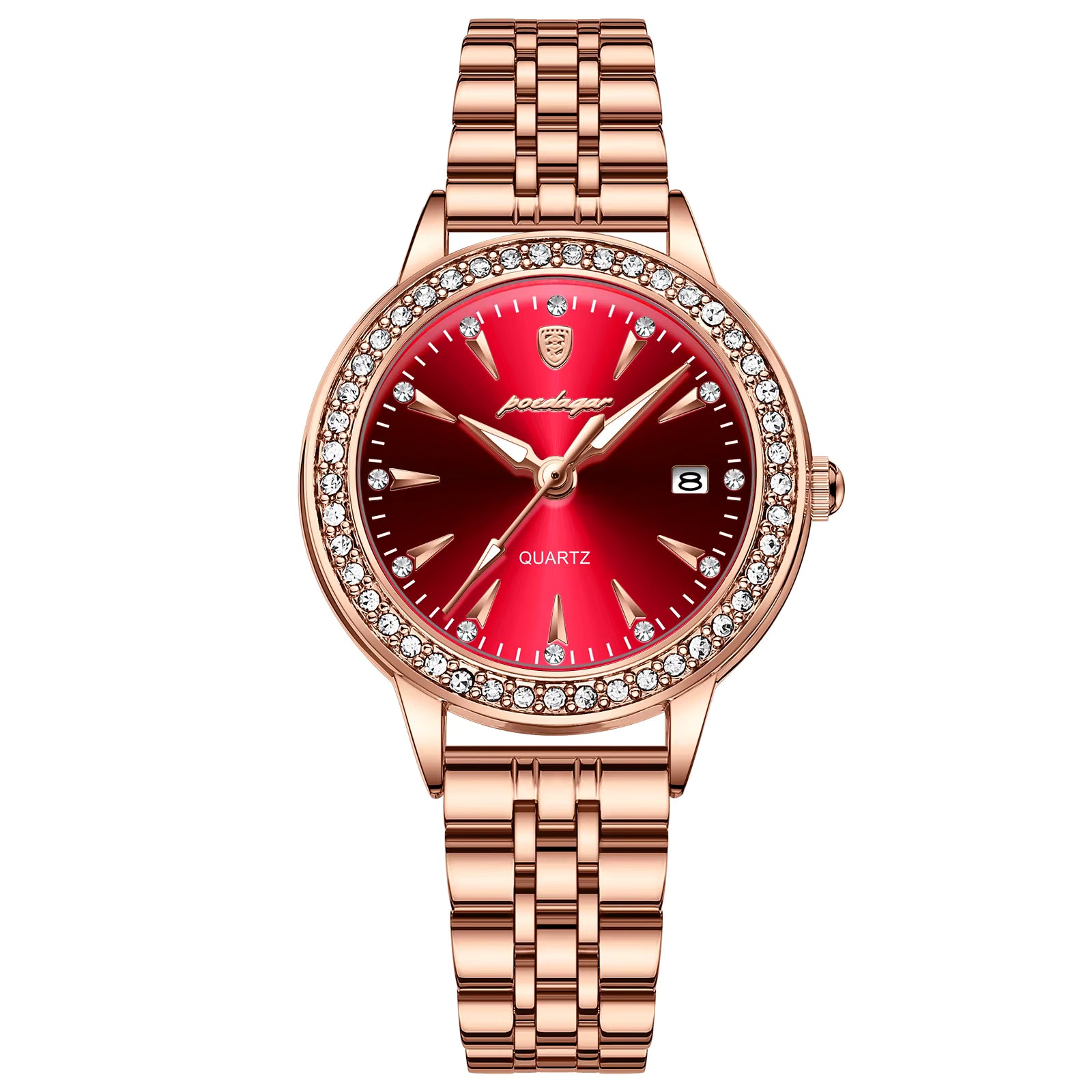 POEDAGAR 366 Women’s Quartz Watch – Waterproof Stainless Steel Strap Luxury Wristwatch
