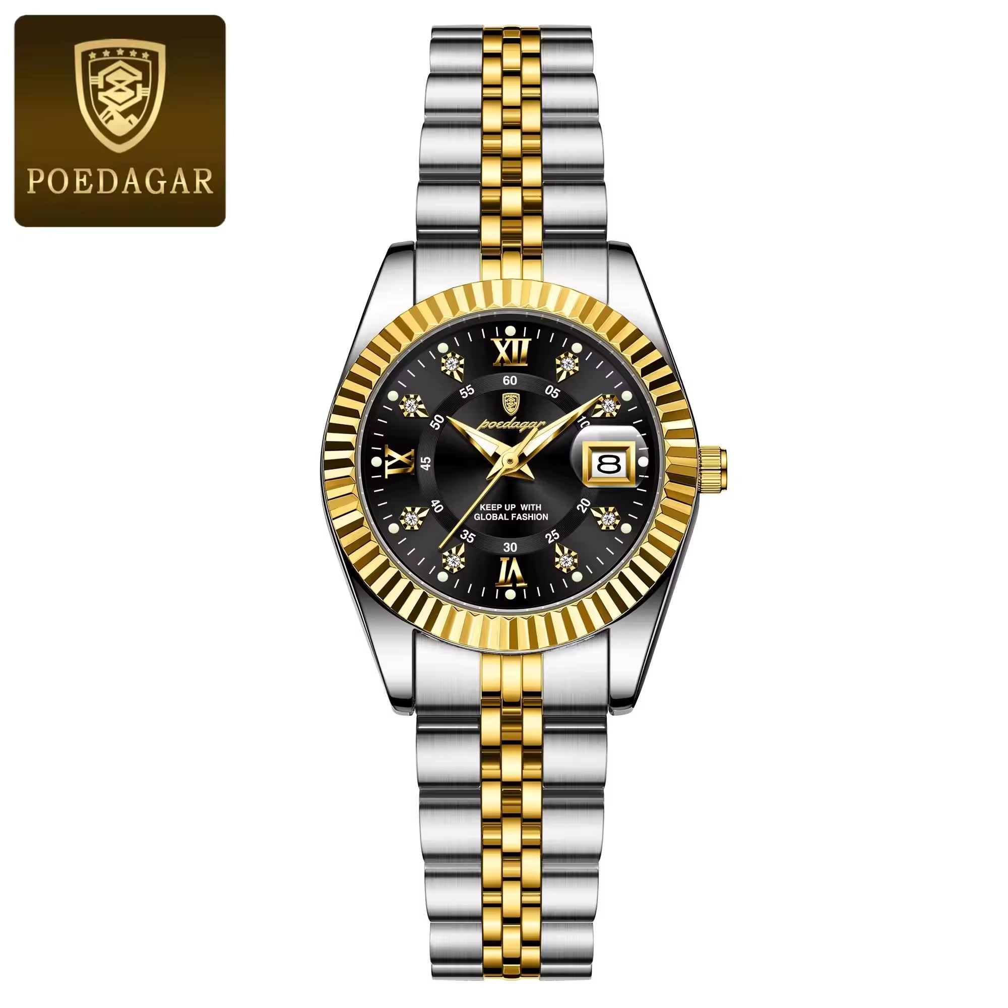 Poedagar 780 Women’s Luxury Quartz Watch – Elegant Stainless Steel Waterproof Luminous Wristwatch