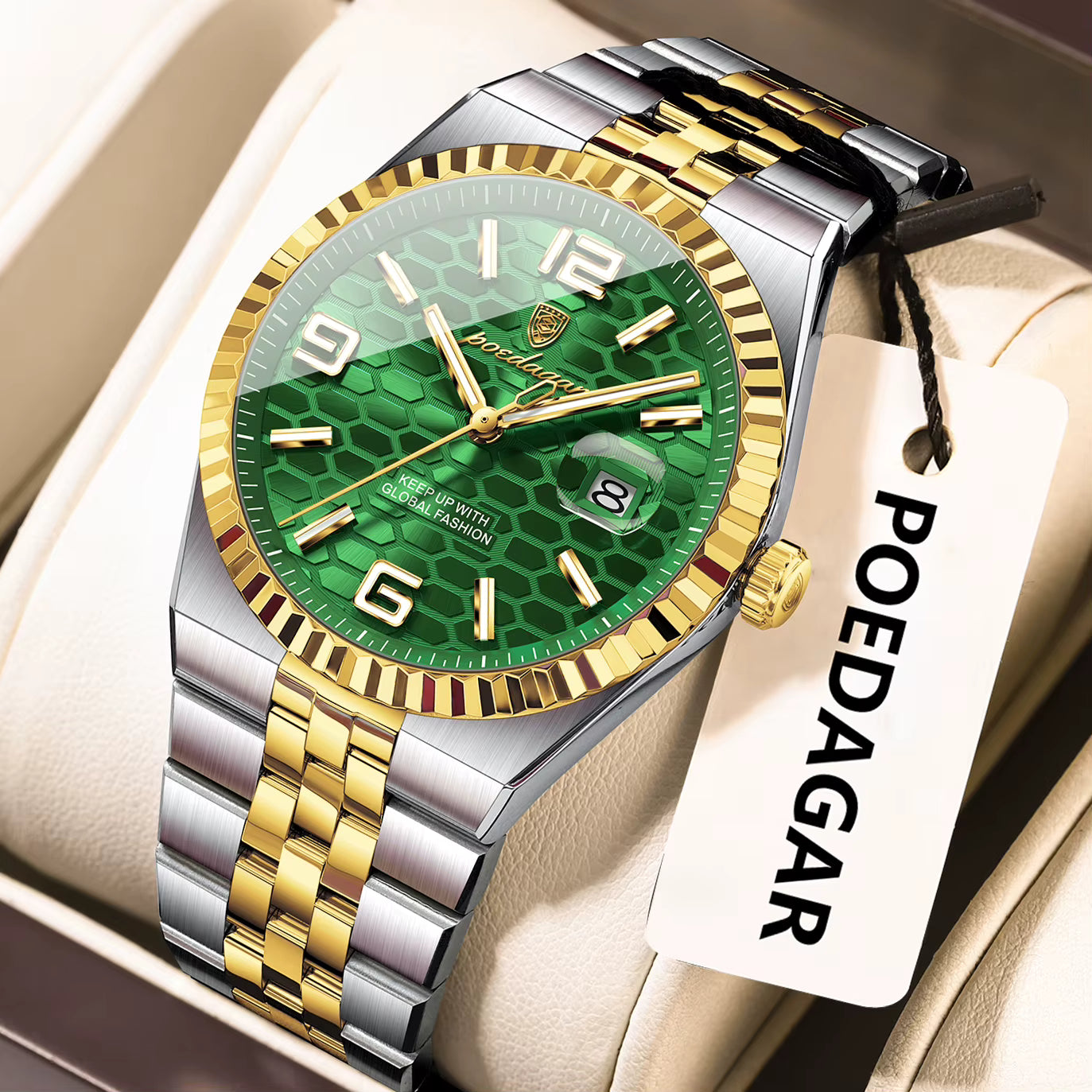 Poedagar 839 Men’s Watch – Luxury Stainless Steel Quartz